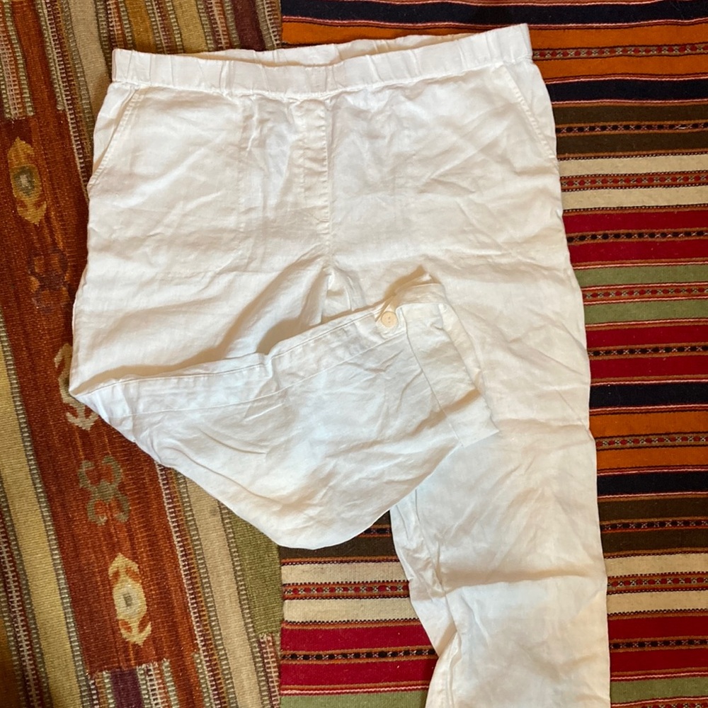 J Jill white linen pants